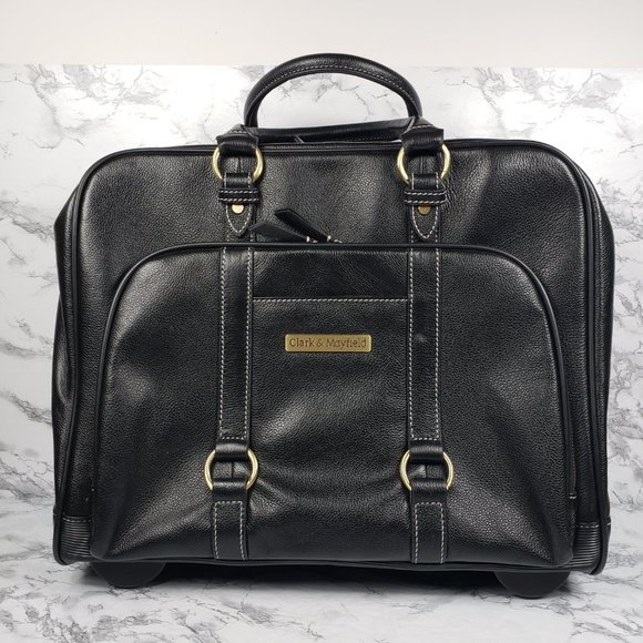 Clark and Mayfield Leather Hawthorn Travel Attache Laptop File - Picture 11 of 13